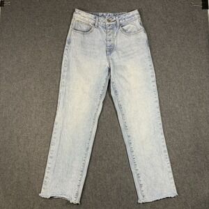 John Galt Jeans Womens Small 24 High Waisted Straight Leg Medium Wash Button Fly